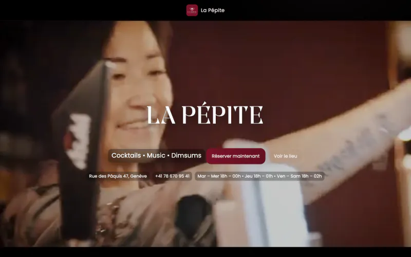 Site La Pépite (Bar à cocktails, Pâquis), créé par ancre.ch