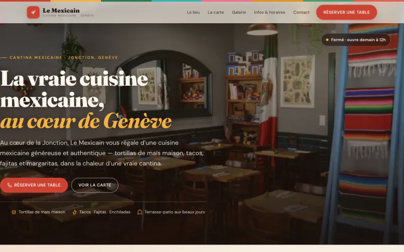 Site Le Mexicain (Restaurant mexicain, Jonction), créé par ancre.ch