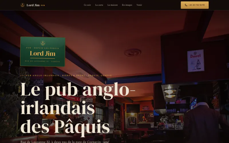 Site Lord Jim (Pub, Pâquis), créé par ancre.ch