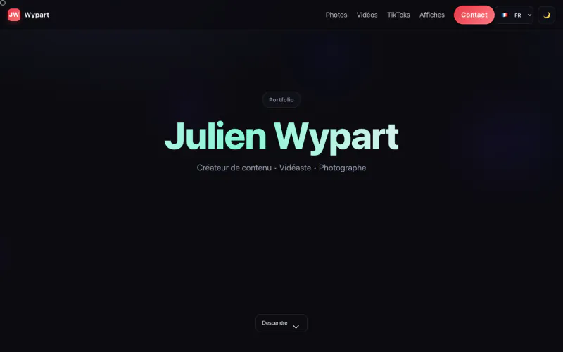 Site wypart.ch (Photo et vidéo, Genève), créé par ancre.ch